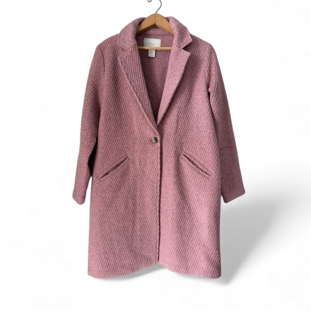 Christian Siriano Long Coat Jacket Textured Wool - Blend SMALL
